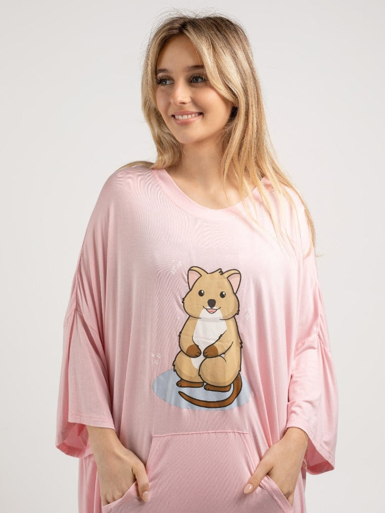Muscle Mat Sleeping sleep tee bamboo cotton - Oversized Bamboo Sleep Tee for Women