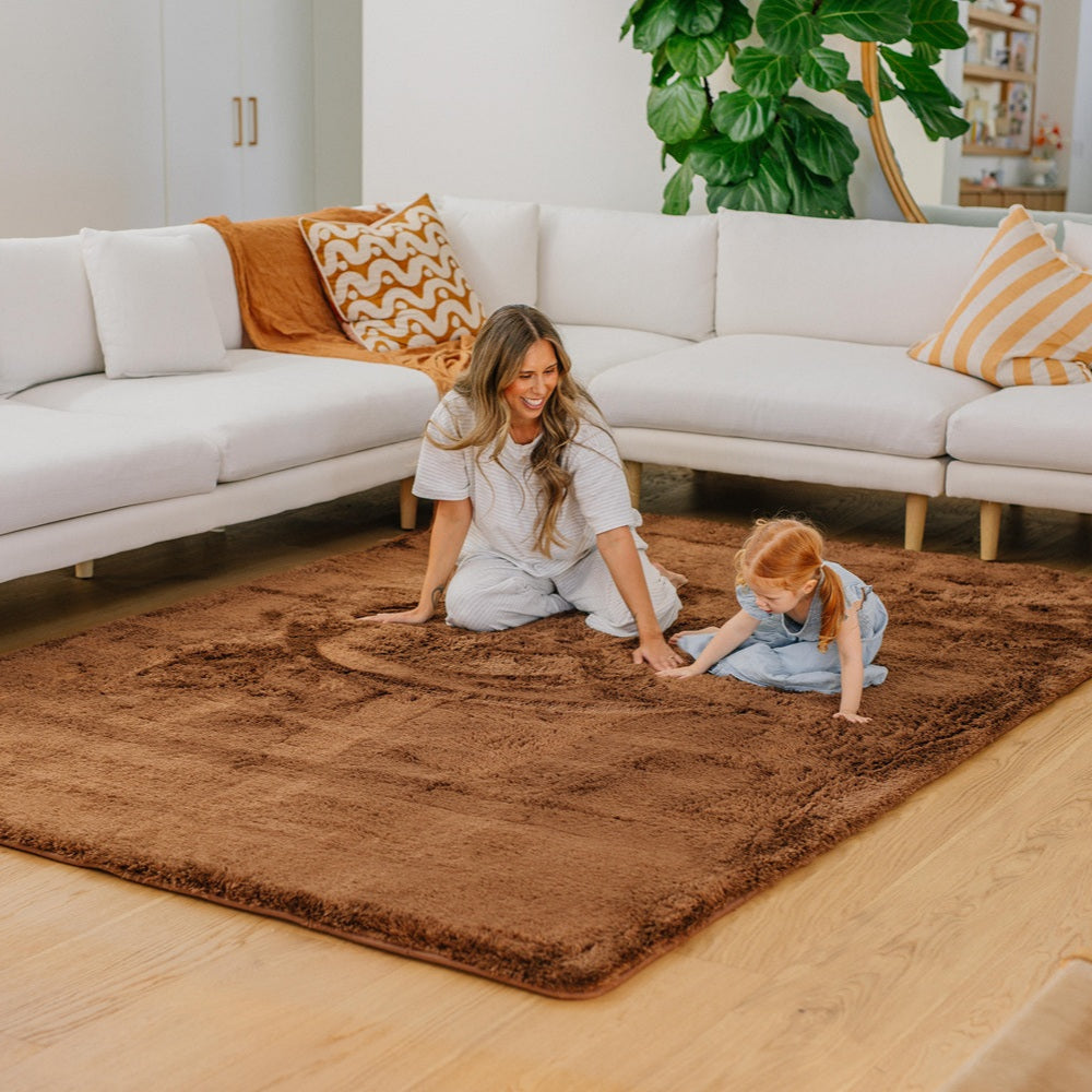 Brown shaggy relax mat Muscle Mat