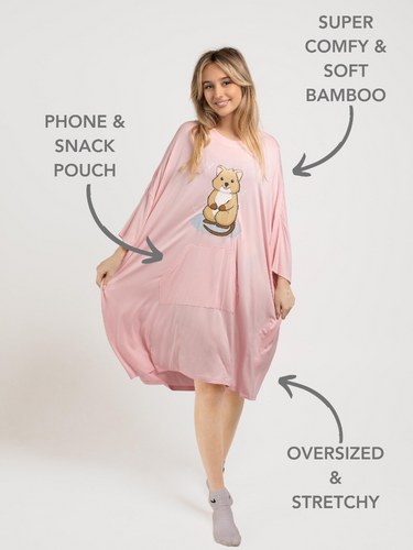 Muscle Mat Sleeping sleep tee bamboo cotton - Oversized Bamboo Sleep Tee for Women