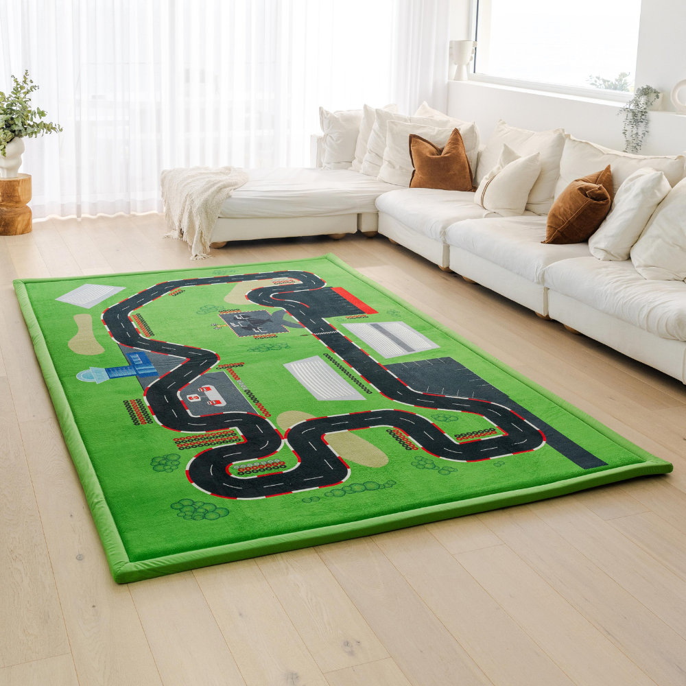 Race Car Play Mat For Kids and Toddlers - Muscle Mat