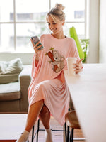 Muscle Mat Sleeping sleep tee bamboo cotton - Oversized Bamboo Sleep Tee for Women